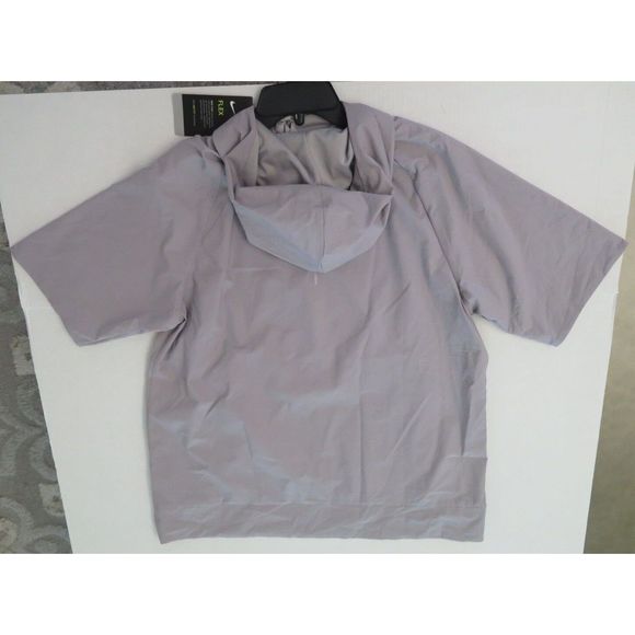 Nike 890110-027 Women's Sz L Gray Flex Running Hooded Short Sleeve Jacket - Picture 7 of 7